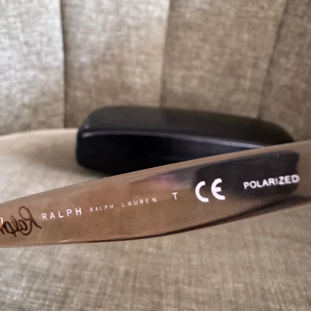 Ralph Lauren Cat Eye Sunglasses RA5235 Beige Frame Brown Gradient Lens Polarized